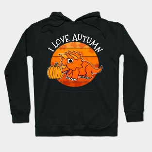 Autumn Triceratops Dinosaur Pumpkin Fall Thanksgiving Hoodie